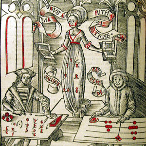 Representación de Pitágoras y Boecio en un grabado medieval.