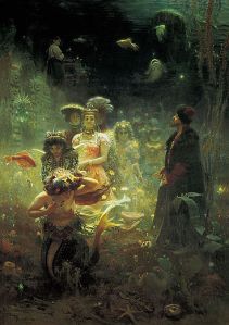 Sadko en el reino subacuático [1876], tema tratado por Rimsky-Korsakov en su ópera Sadko [1896].